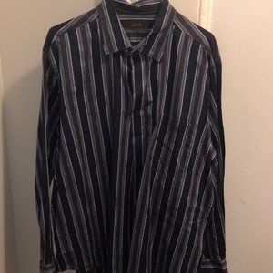 Tosso Ella Striped Button Down Dress Shirt XL